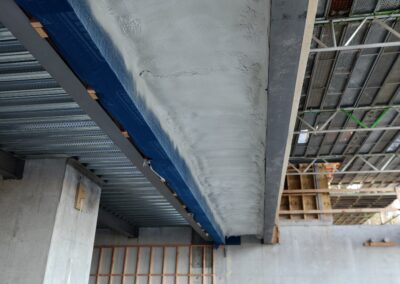 150mm closed cell spray foam insulation applied to soffit area at Te Arai Links