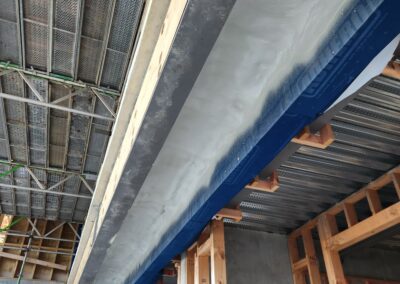 Wide view of soffit at Te Arai Links fully insulated with 150mm spray foam